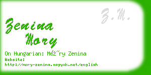 zenina mory business card